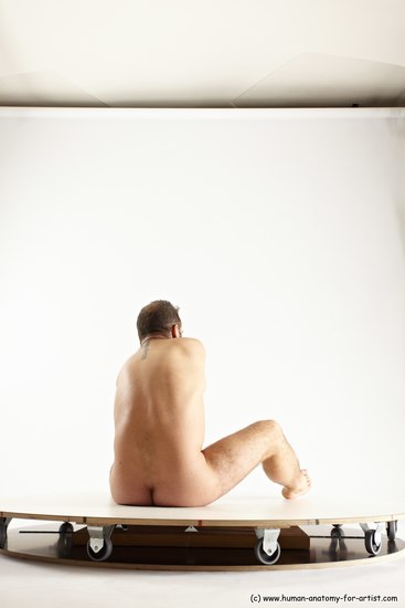 Nude Man White Sitting poses - simple Average Short Brown Sitting poses - ALL Multi angles poses Realistic