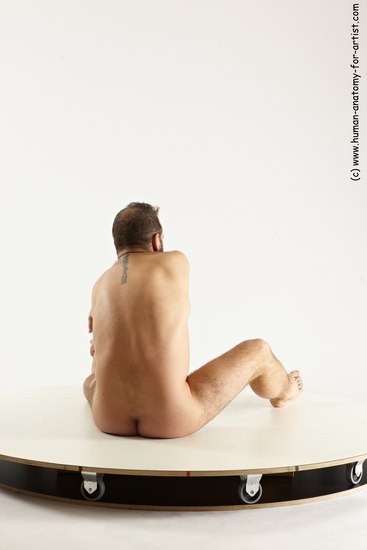 Nude Man White Sitting poses - simple Average Short Brown Sitting poses - ALL Multi angles poses Realistic