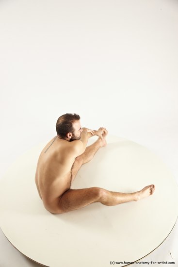 Nude Man White Sitting poses - simple Average Short Brown Sitting poses - ALL Multi angles poses Realistic