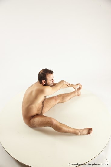 Nude Man White Sitting poses - simple Average Short Brown Sitting poses - ALL Multi angles poses Realistic