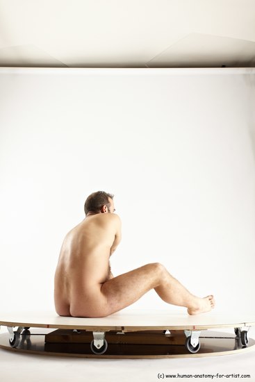 Nude Man White Sitting poses - simple Average Short Brown Sitting poses - ALL Multi angles poses Realistic