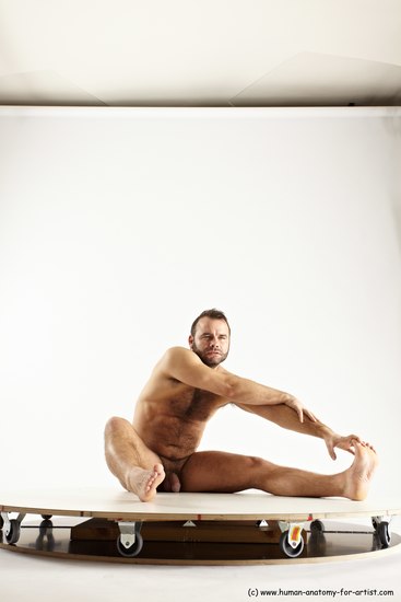 Nude Man White Sitting poses - simple Average Short Brown Sitting poses - ALL Multi angles poses Realistic