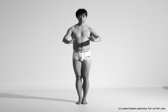 Underwear Martial art Man Asian Moving poses Average Short Black Dynamic poses Academic