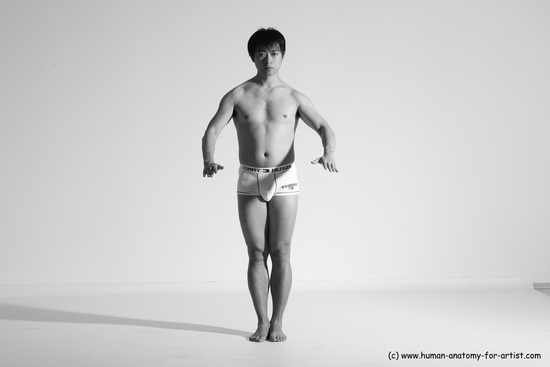 Underwear Martial art Man Asian Moving poses Average Short Black Dynamic poses Academic