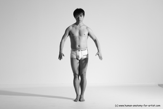 Underwear Martial art Man Asian Moving poses Average Short Black Dynamic poses Academic