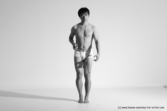 Underwear Martial art Man Asian Moving poses Average Short Black Dynamic poses Academic