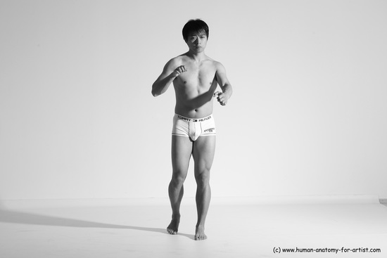 Underwear Martial art Man Asian Moving poses Average Short Black Dynamic poses Academic