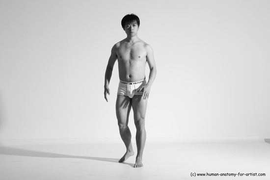 Underwear Martial art Man Asian Moving poses Average Short Black Dynamic poses Academic