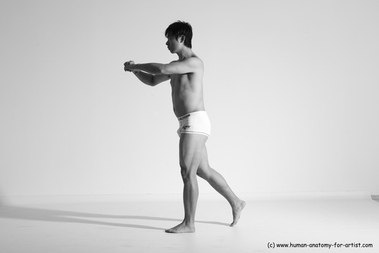 Underwear Martial art Man Asian Moving poses Average Short Black Dynamic poses Academic