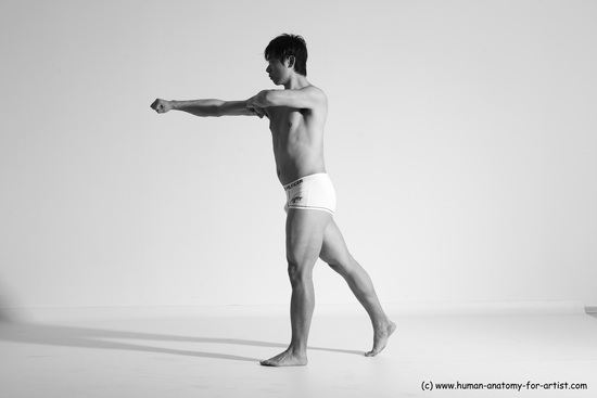 Underwear Martial art Man Asian Moving poses Average Short Black Dynamic poses Academic