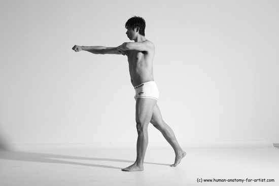 Underwear Martial art Man Asian Moving poses Average Short Black Dynamic poses Academic