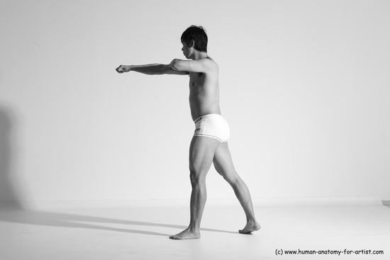 Underwear Martial art Man Asian Moving poses Average Short Black Dynamic poses Academic