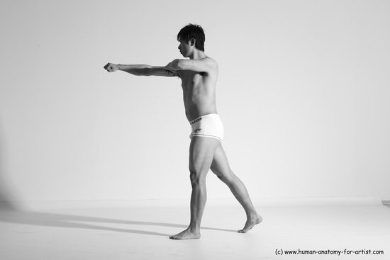 Underwear Martial art Man Asian Moving poses Average Short Black Dynamic poses Academic