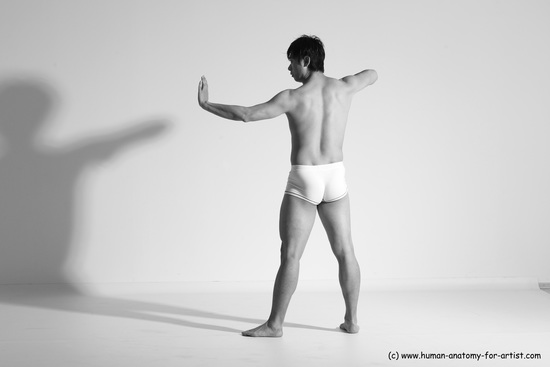 Underwear Martial art Man Asian Moving poses Average Short Black Dynamic poses Academic