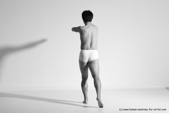 Underwear Martial art Man Asian Moving poses Average Short Black Dynamic poses Academic