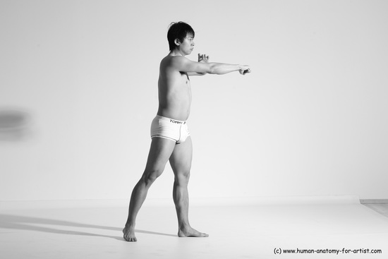 Underwear Martial art Man Asian Moving poses Average Short Black Dynamic poses Academic