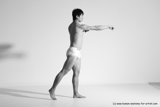 Underwear Martial art Man Asian Moving poses Average Short Black Dynamic poses Academic