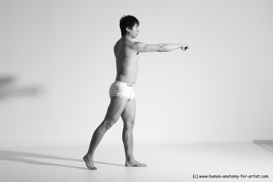 Underwear Martial art Man Asian Moving poses Average Short Black Dynamic poses Academic