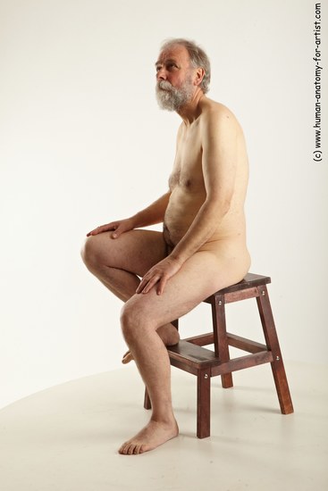 Nude Man White Sitting poses - simple Average Short Grey Sitting poses - ALL Realistic