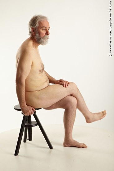 Nude Man White Sitting poses - simple Average Short Grey Sitting poses - ALL Realistic