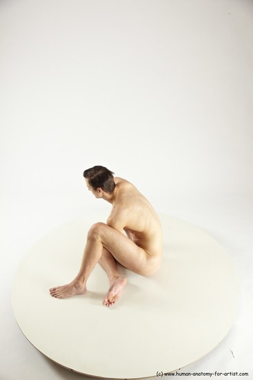 Nude Man White Sitting poses - simple Athletic Short Brown Sitting poses - ALL Multi angles poses Realistic