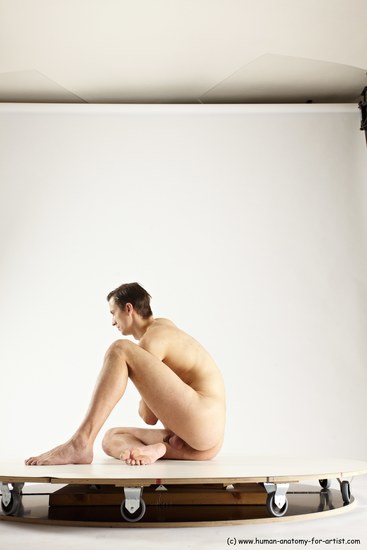 Nude Man White Sitting poses - simple Athletic Short Brown Sitting poses - ALL Multi angles poses Realistic