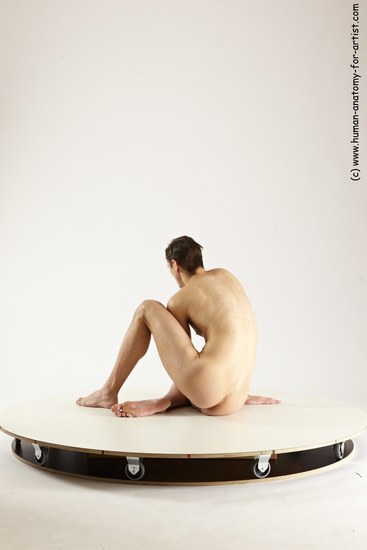 Nude Man White Sitting poses - simple Athletic Short Brown Sitting poses - ALL Multi angles poses Realistic