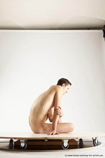 Nude Man White Sitting poses - simple Athletic Short Brown Sitting poses - ALL Multi angles poses Realistic