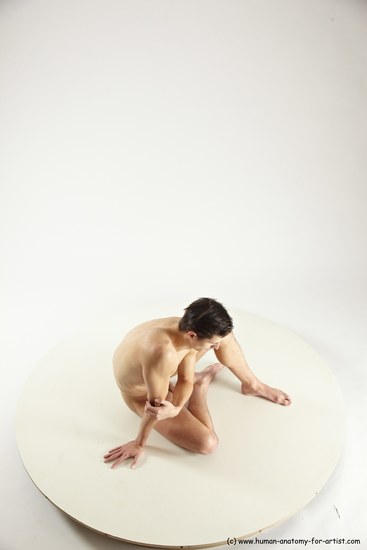 Nude Man White Sitting poses - simple Athletic Short Brown Sitting poses - ALL Multi angles poses Realistic