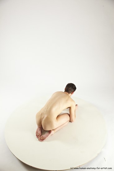 Nude Man White Athletic Short Brown Sitting poses - ALL Sitting poses - on knees Multi angles poses Realistic