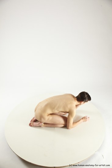 Nude Man White Athletic Short Brown Sitting poses - ALL Sitting poses - on knees Multi angles poses Realistic