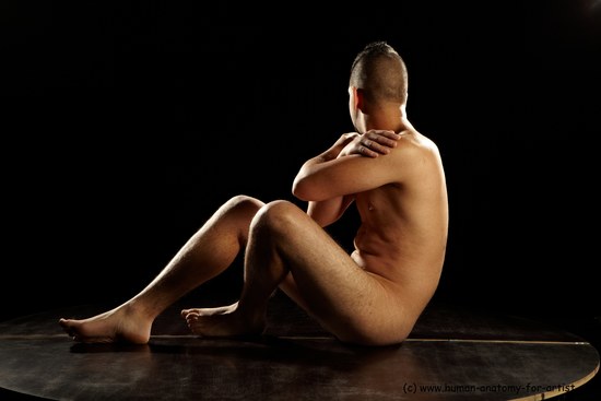 Nude Man Another Sitting poses - simple Average Short Brown Sitting poses - ALL Realistic