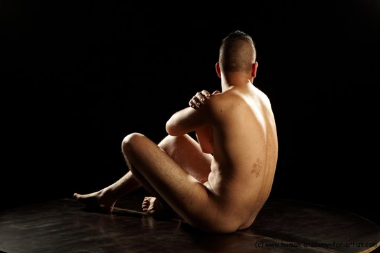 Nude Man Another Sitting poses - simple Average Short Brown Sitting poses - ALL Realistic