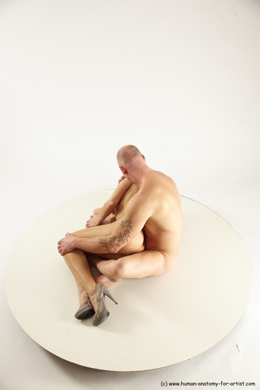 Nude Woman - Man White Sitting poses - simple Slim Bald Sitting poses - ALL Multi angles poses Realistic