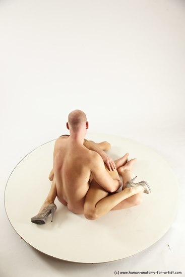 Nude Woman - Man White Sitting poses - simple Slim Bald Sitting poses - ALL Multi angles poses Realistic