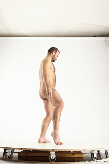 Nude Man White Standing poses - ALL Average Short Brown Standing poses - simple Multi angles poses Realistic