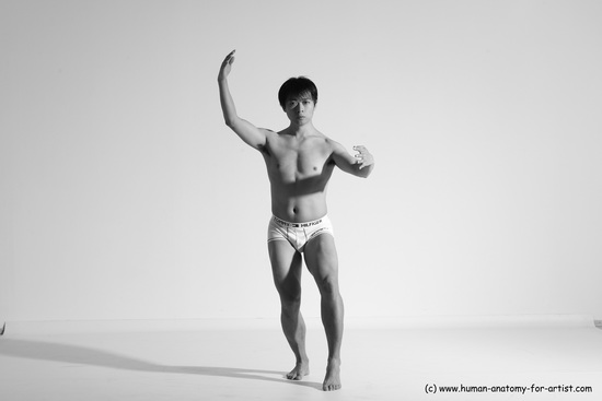 Underwear Martial art Man Asian Moving poses Average Short Black Dynamic poses Academic