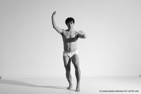 Underwear Martial art Man Asian Moving poses Average Short Black Dynamic poses Academic