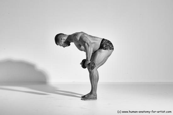 Underwear Gymnastic poses Man White Standing poses - ALL Muscular Short Brown Standing poses - simple Dynamic poses Academic