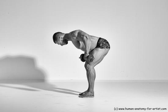 Underwear Gymnastic poses Man White Standing poses - ALL Muscular Short Brown Standing poses - simple Dynamic poses Academic