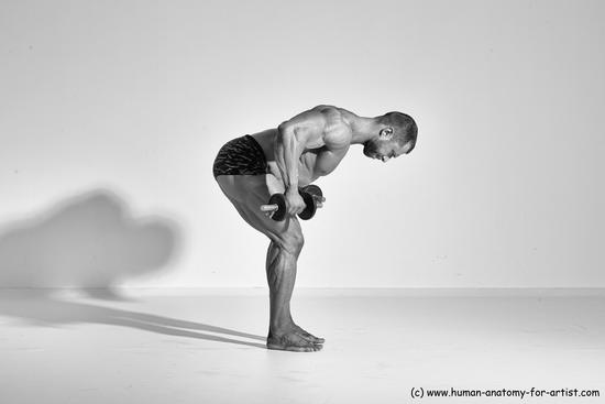 Underwear Gymnastic poses Man White Standing poses - ALL Muscular Short Brown Standing poses - simple Dynamic poses Academic