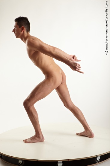 Nude Man White Standing poses - ALL Slim Short Brown Standing poses - simple Realistic