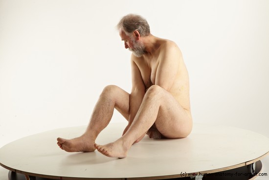 Nude Man White Sitting poses - simple Average Short Grey Sitting poses - ALL Realistic