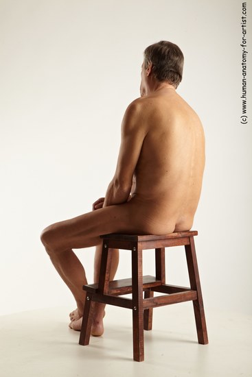 Nude Man White Sitting poses - simple Slim Short Grey Sitting poses - ALL Realistic