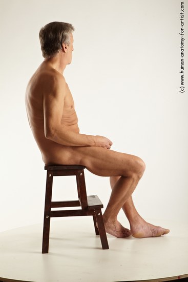 Nude Man White Sitting poses - simple Slim Short Grey Sitting poses - ALL Realistic