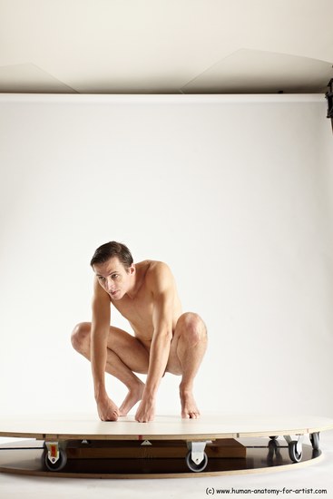 Nude Man White Standing poses - ALL Athletic Short Brown Standing poses - knee-bend Multi angles poses Realistic