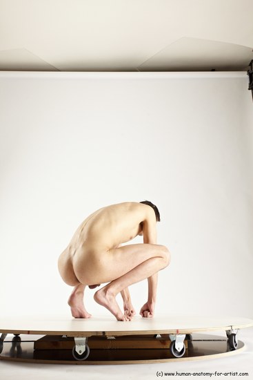 Nude Man White Standing poses - ALL Athletic Short Brown Standing poses - knee-bend Multi angles poses Realistic