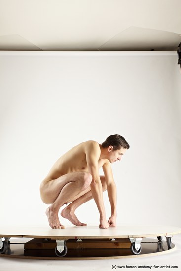 Nude Man White Standing poses - ALL Athletic Short Brown Standing poses - knee-bend Multi angles poses Realistic