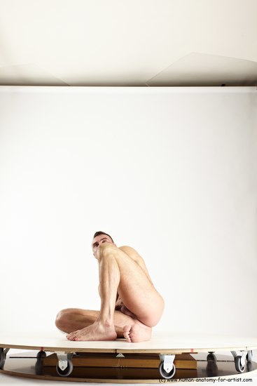 Nude Man White Laying poses - ALL Muscular Short Brown Laying poses - on side Multi angles poses Realistic