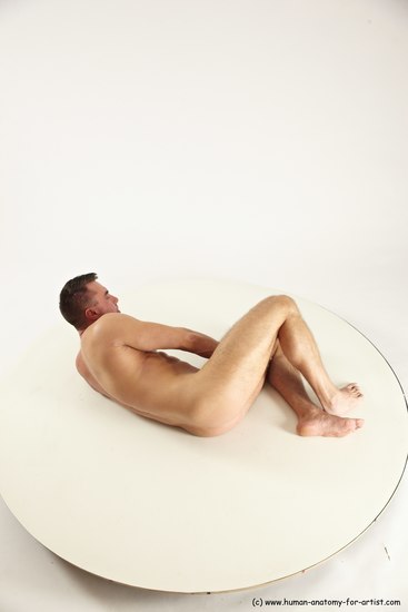 Nude Man White Laying poses - ALL Muscular Short Brown Laying poses - on side Multi angles poses Realistic